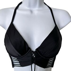 Luli Fama Verano De Rumba Bikini Top M black Corset